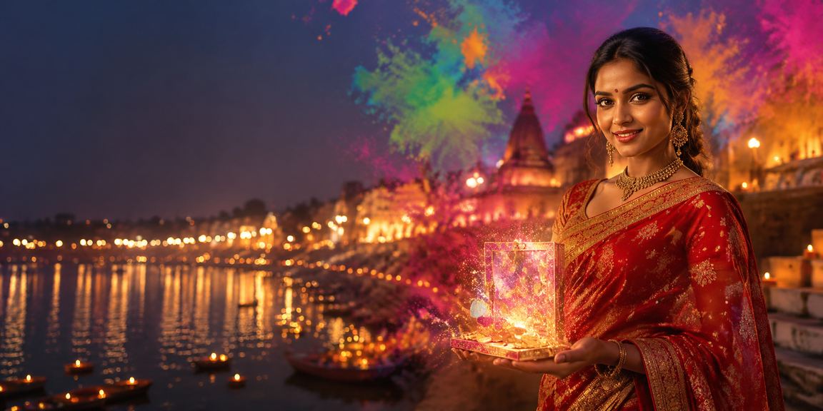 Mobile user playing Andar Bahar near the Ganges river ghats in Varanasi